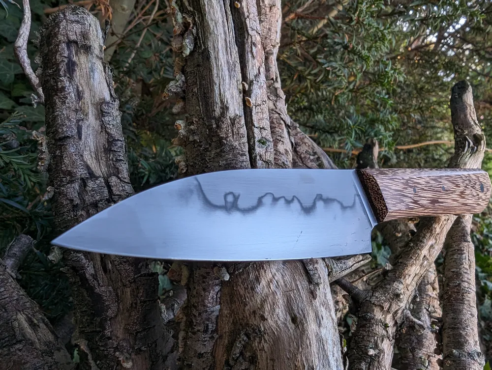 Couteau artisanal Petty zoom hamon wacapou – Atelier sous l’éclipse