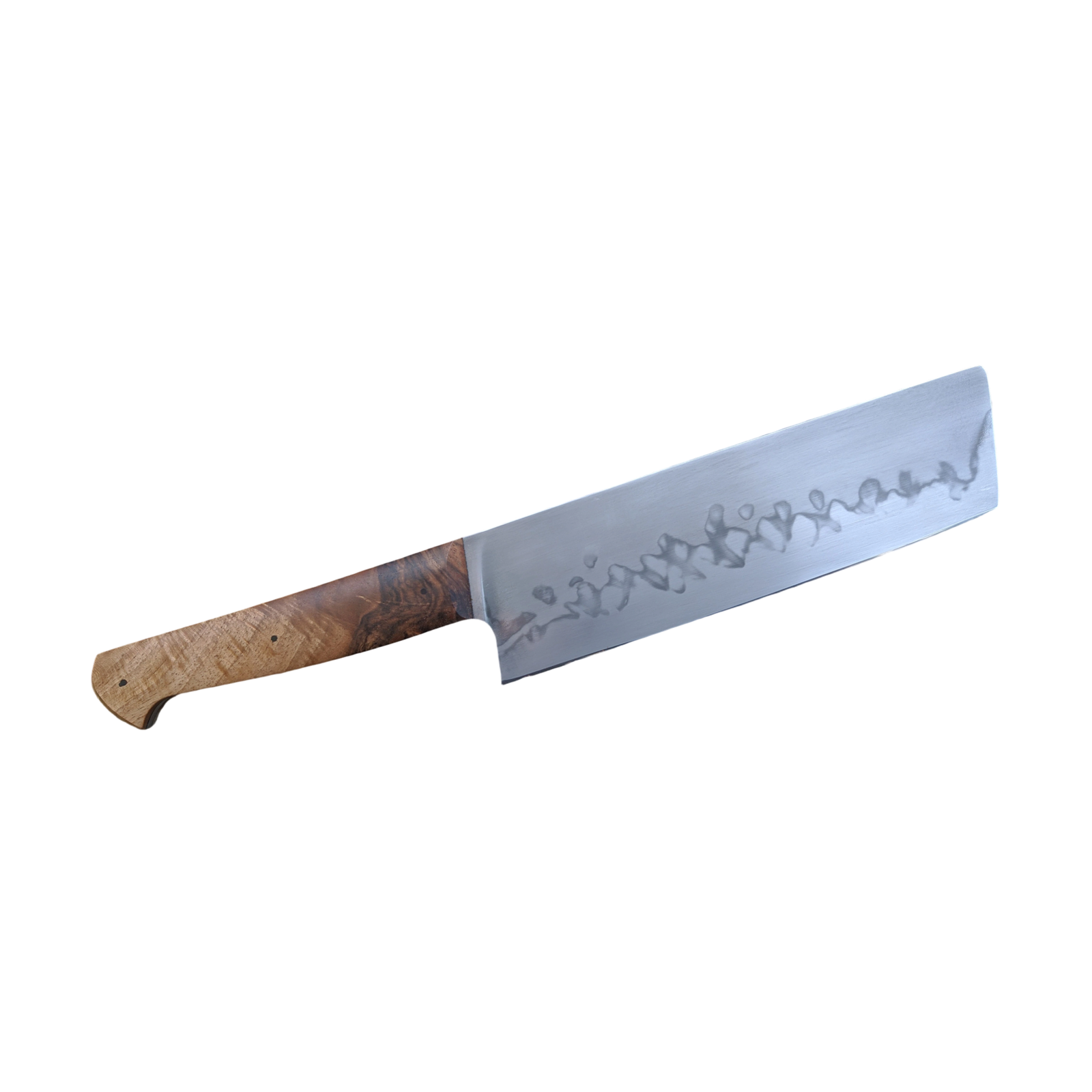 Couteau de cuisine Nakiri Atelier sous l'éclipse C125U hamon noyer stabilisé